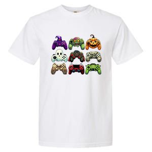 Halloween Skeleton Zombie Gaming Controllers Mummy Garment-Dyed Heavyweight T-Shirt