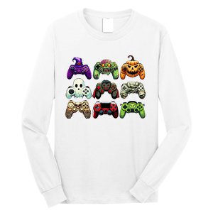 Halloween Skeleton Zombie Gaming Controllers Mummy Long Sleeve Shirt