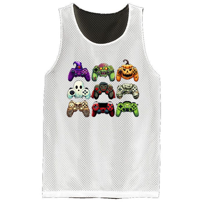 Halloween Skeleton Zombie Gaming Controllers Mummy Mesh Reversible Basketball Jersey Tank