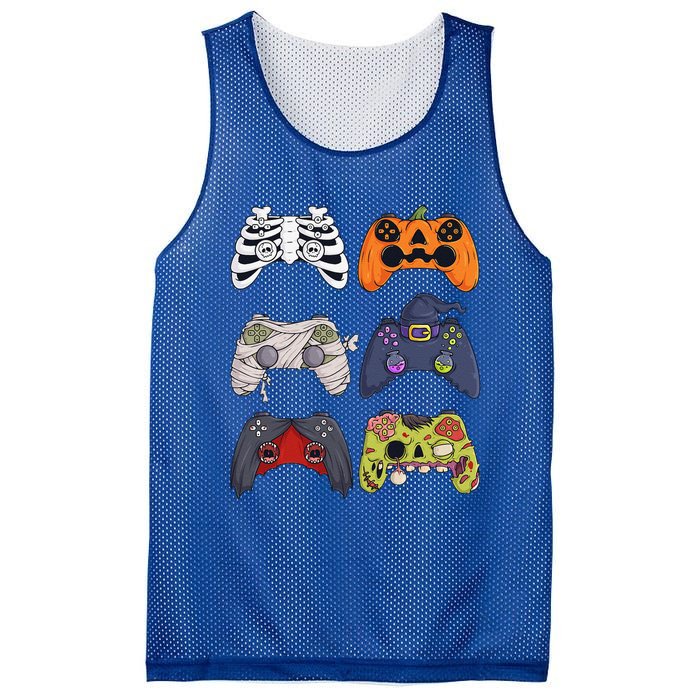 Halloween Skeleton Zombie Gaming Controllers Mummy Mesh Reversible Basketball Jersey Tank