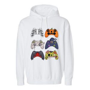 Halloween Skeleton Zombie Gaming Controllers Mummy Garment-Dyed Fleece Hoodie