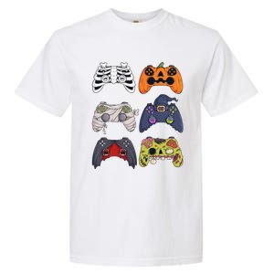 Halloween Skeleton Zombie Gaming Controllers Mummy Garment-Dyed Heavyweight T-Shirt