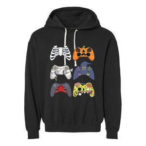 Halloween Skeleton Zombie Gaming Controllers Mummy Boy Kids 9060 Garment-Dyed Fleece Hoodie