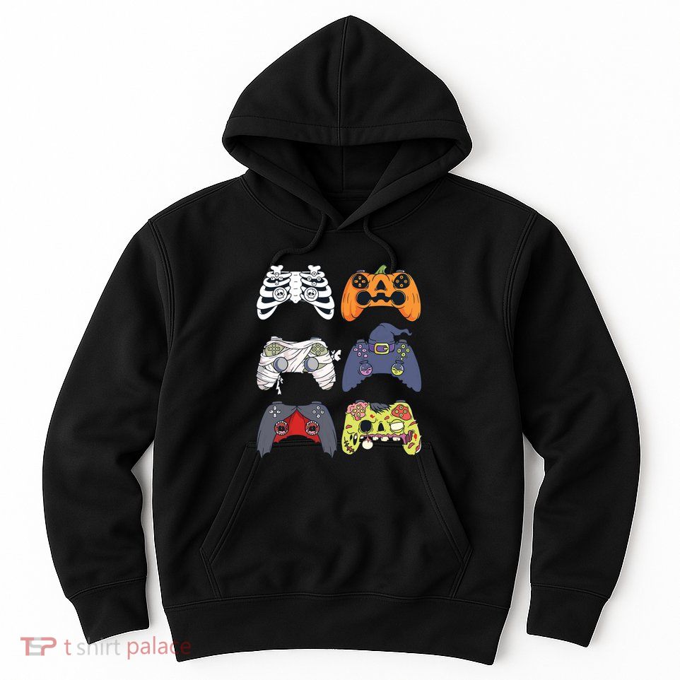 Halloween Skeleton Zombie Gaming Controllers Mummy Boy Kids 9060 Hoodie