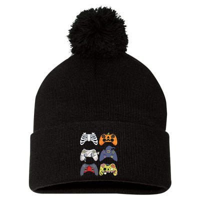 Halloween Skeleton Zombie Gaming Controllers Mummy Boy Kids 9060 Pom Pom 12in Knit Beanie