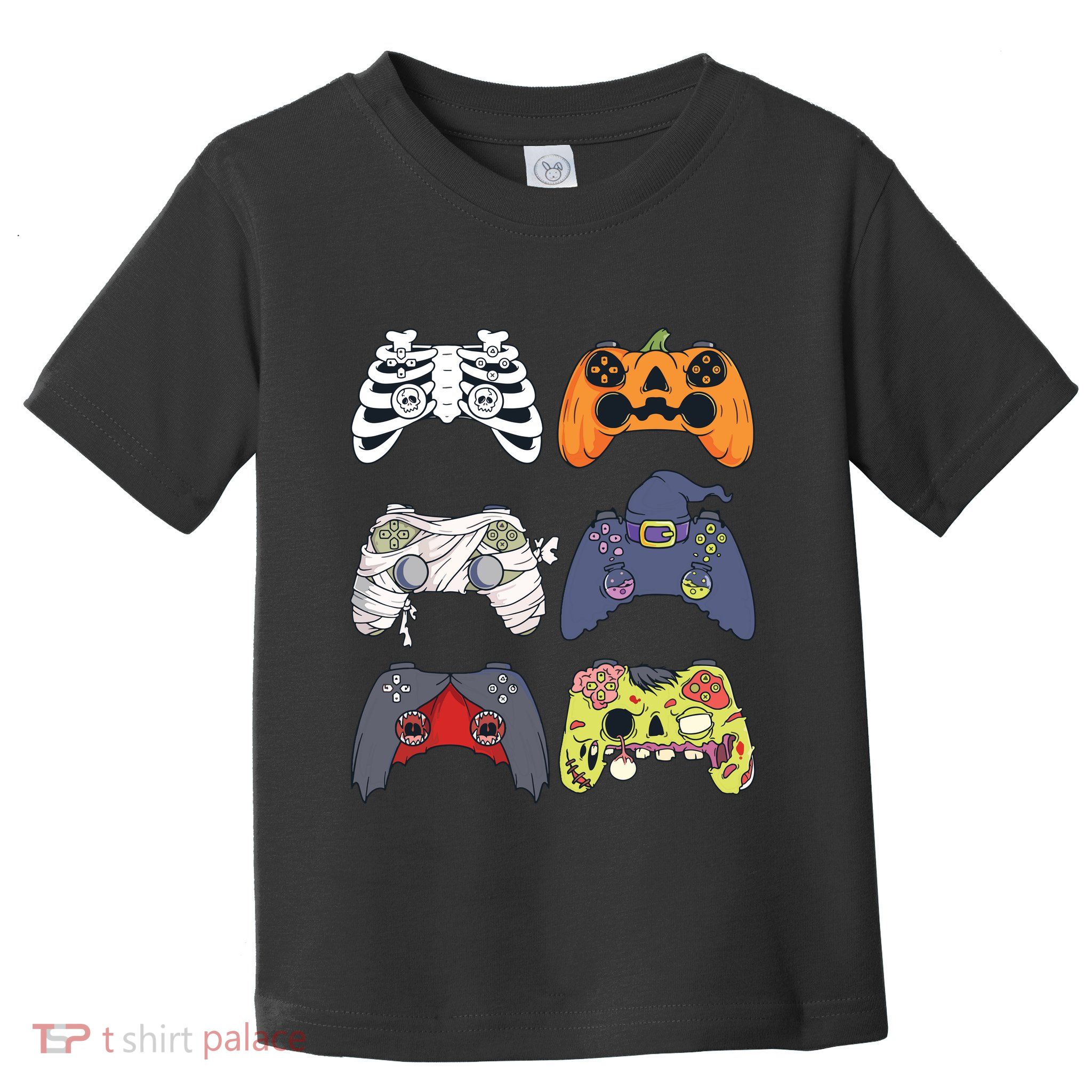Halloween Skeleton Zombie Gaming Controllers Mummy Boy Kids 9060 Toddler T-Shirt
