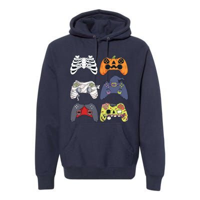 Halloween Skeleton Zombie Gaming Controllers Mummy Boy Kids 9060 Premium Hoodie