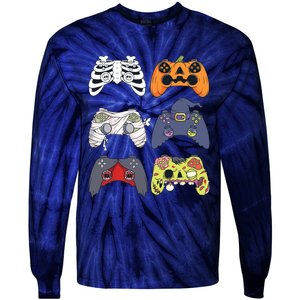 Halloween Skeleton Zombie Gaming Controllers Mummy Boy Kids 9060 Tie-Dye Long Sleeve Shirt