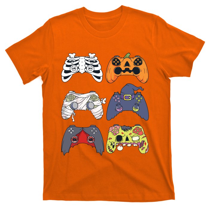 Halloween Skeleton Zombie Gaming Controllers Mummy Boy Kids 9060 T-Shirt