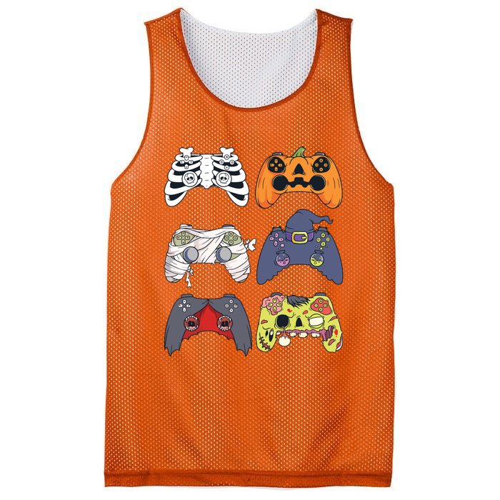 Halloween Skeleton Zombie Gaming Controllers Mummy Boy Kids 9060 Mesh Reversible Basketball Jersey Tank