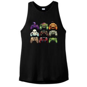 Halloween Skeleton Zombie Gaming Controllers Mummy Boy Kids Ladies PosiCharge Tri-Blend Wicking Tank