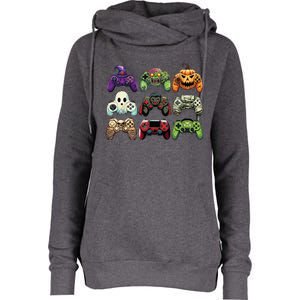 Halloween Skeleton Zombie Gaming Controllers Mummy Boy Kids Womens Funnel Neck Pullover Hood