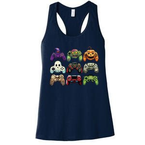 Halloween Skeleton Zombie Gaming Controllers Mummy Boy Kids Women's Racerback Tank