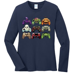 Halloween Skeleton Zombie Gaming Controllers Mummy Boy Kids Ladies Long Sleeve Shirt