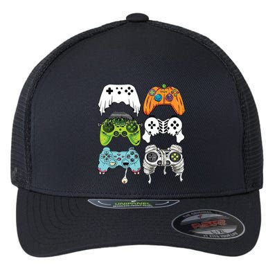 Halloween Skeleton Zombie Gaming Controllers Mummy Game Boy Flexfit Unipanel Trucker Cap