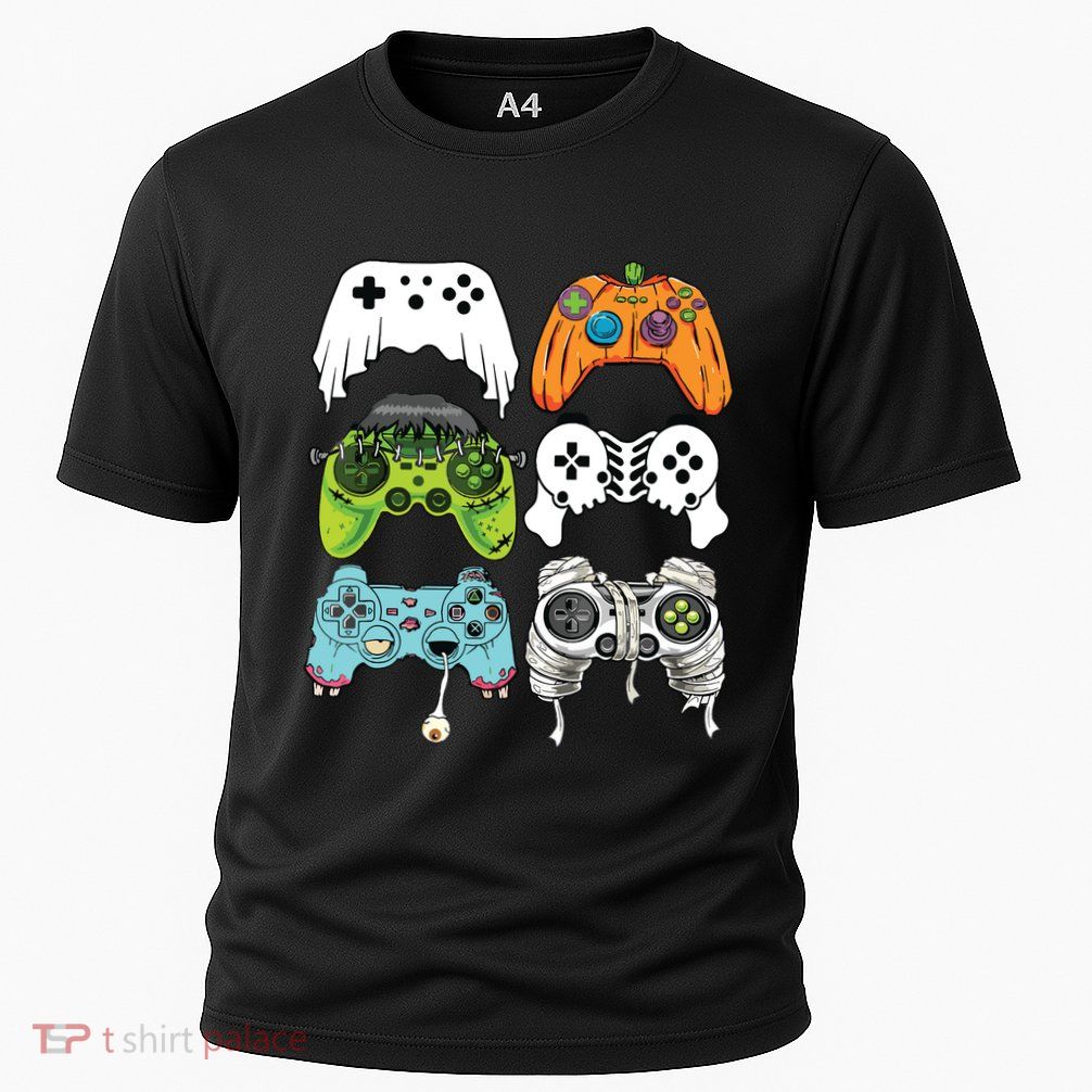 Halloween Skeleton Zombie Gaming Controllers Mummy Game Boy Performance Shirt