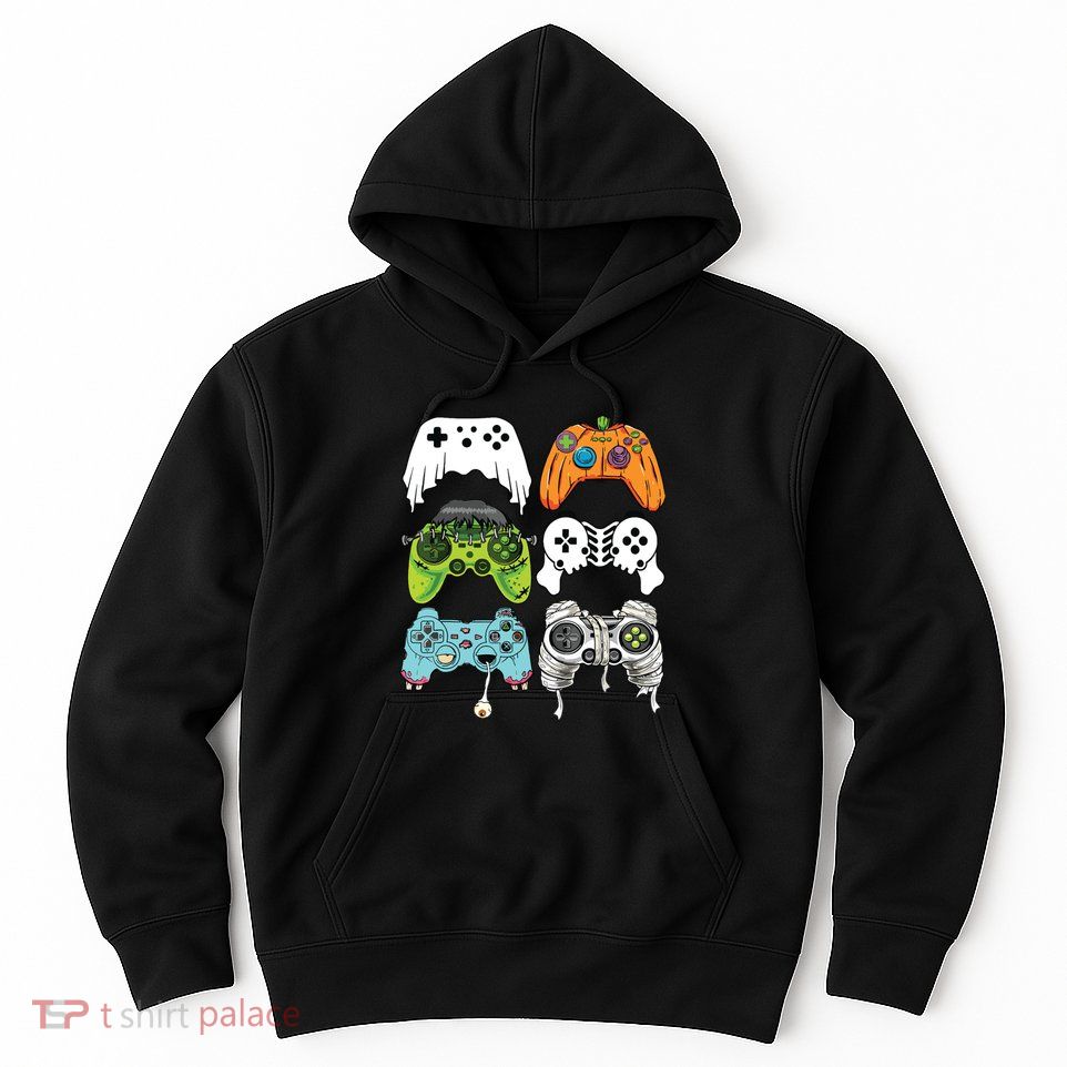 Halloween Skeleton Zombie Gaming Controllers Mummy Game Boy Hoodie