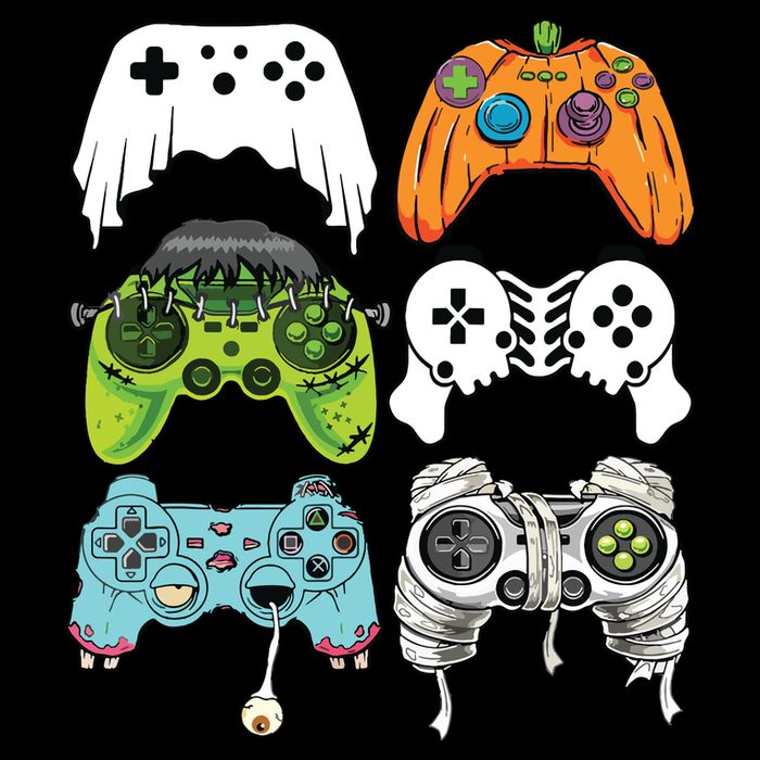 Halloween Skeleton Zombie Gaming Controllers Mummy Game Boy Drawstring Bag