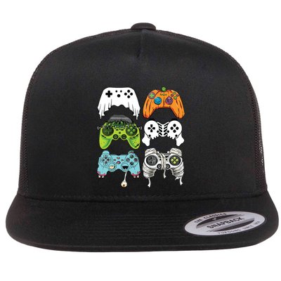 Halloween Skeleton Zombie Gaming Controllers Mummy Game Boy Flatbill Hat