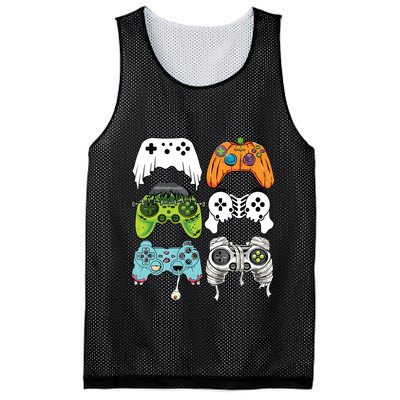 Halloween Skeleton Zombie Gaming Controllers Mummy Game Boy Mesh Reversible Basketball Jersey Tank