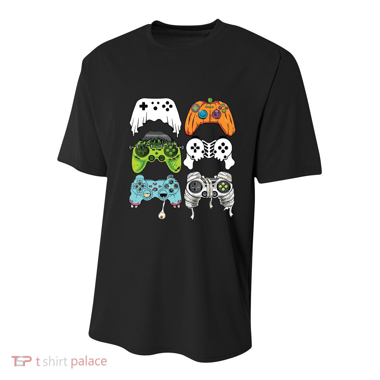 Halloween Skeleton Zombie Gaming Controllers Mummy Game Boy Youth Performance Sprint T-Shirt