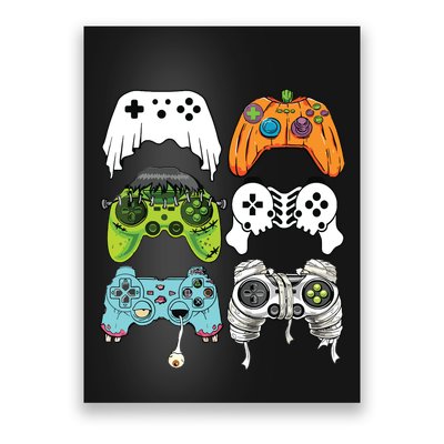 Halloween Skeleton Zombie Gaming Controllers Mummy Game Boy Poster