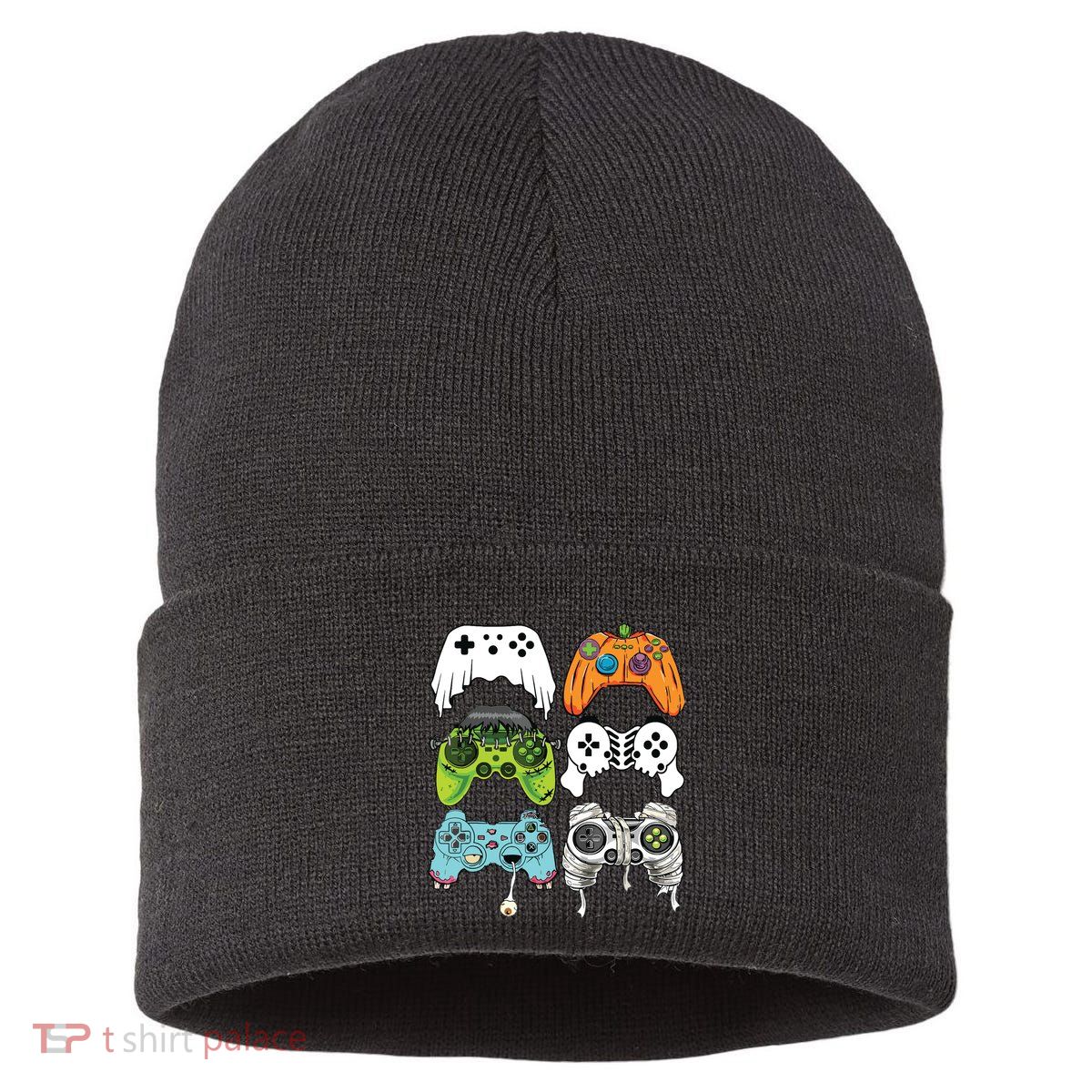 Halloween Skeleton Zombie Gaming Controllers Mummy Game Boy Sustainable Knit Beanie