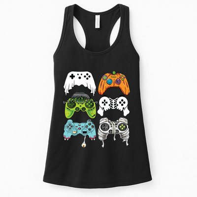 Halloween Skeleton Zombie Gaming Controllers Mummy Game Boy Womens Tank Top