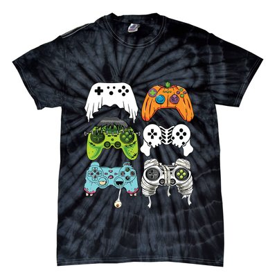 Halloween Skeleton Zombie Gaming Controllers Mummy Game Boy Tie-Dye T-Shirt