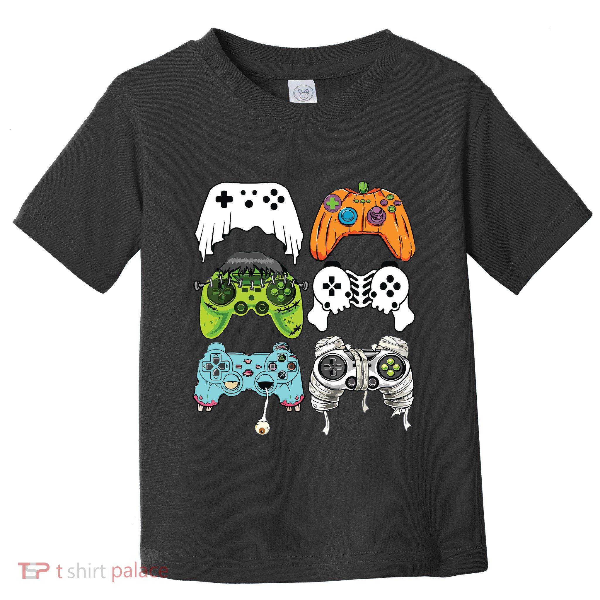 Halloween Skeleton Zombie Gaming Controllers Mummy Game Boy Toddler T-Shirt