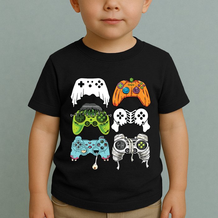 Halloween Skeleton Zombie Gaming Controllers Mummy Game Boy Toddler T-Shirt