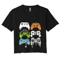 Halloween Skeleton Zombie Gaming Controllers Mummy Game Boy Crop Top