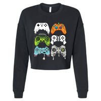 Halloween Skeleton Zombie Gaming Controllers Mummy Game Boy Cropped Pullover Crew