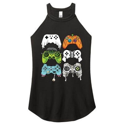 Halloween Skeleton Zombie Gaming Controllers Mummy Game Boy Women's Perfect Tri Rocker Tank