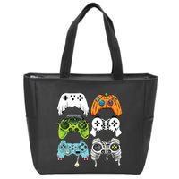 Halloween Skeleton Zombie Gaming Controllers Mummy Game Boy Zip Tote Bag