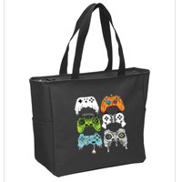 Halloween Skeleton Zombie Gaming Controllers Mummy Game Boy Zip Tote Bag