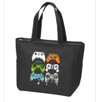 Halloween Skeleton Zombie Gaming Controllers Mummy Game Boy Zip Tote Bag