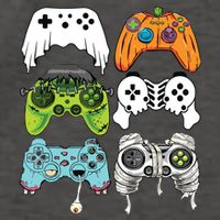 Halloween Skeleton Zombie Gaming Controllers Mummy Game Boy Vector Backpack