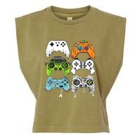 Halloween Skeleton Zombie Gaming Controllers Mummy Game Boy Garment-Dyed Women's Muscle Tee