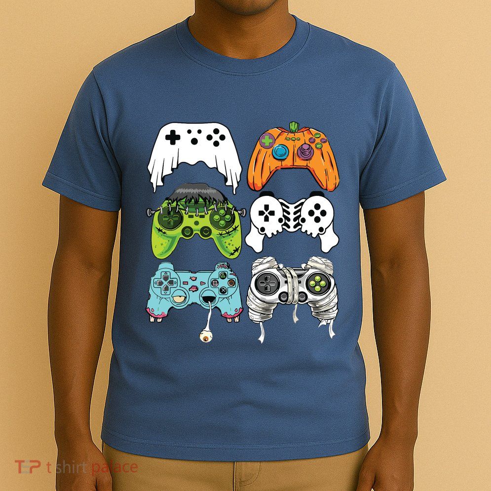 Halloween Skeleton Zombie Gaming Controllers Mummy Game Boy T-Shirt