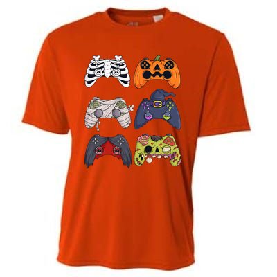 Halloween Skeleton Zombie Gaming Controllers Mummy Cooling Performance Crew T-Shirt