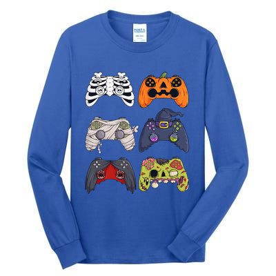 Halloween Skeleton Zombie Gaming Controllers Mummy Tall Long Sleeve T-Shirt