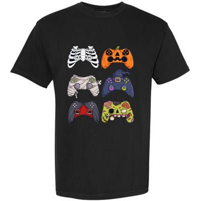 Halloween Skeleton Zombie Gaming Controllers Mummy Garment-Dyed Heavyweight T-Shirt