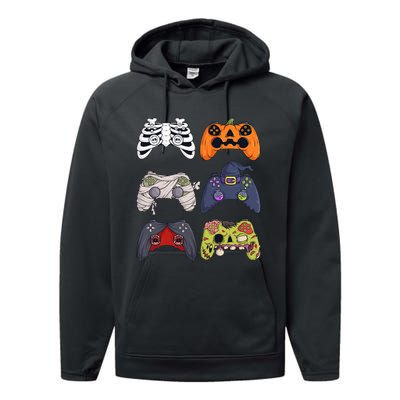 Halloween Skeleton Zombie Gaming Controllers Mummy Performance Fleece Hoodie