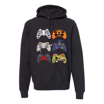 Halloween Skeleton Zombie Gaming Controllers Mummy Premium Hoodie