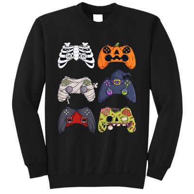 Halloween Skeleton Zombie Gaming Controllers Mummy Tall Sweatshirt