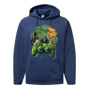 Halloween Skeleton Zombie Gaming Controller Mummy Gift Performance Fleece Hoodie