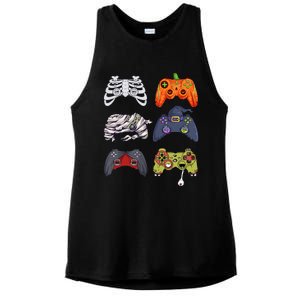 Halloween Skeleton Zombie Gaming Controllers Mummy Cute Gift Ladies PosiCharge Tri-Blend Wicking Tank