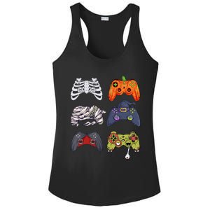 Halloween Skeleton Zombie Gaming Controllers Mummy Cute Gift Ladies PosiCharge Competitor Racerback Tank