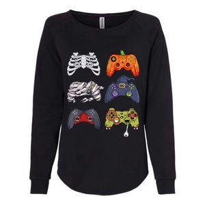 Halloween Skeleton Zombie Gaming Controllers Mummy Cute Gift Womens California Wash Sweatshirt